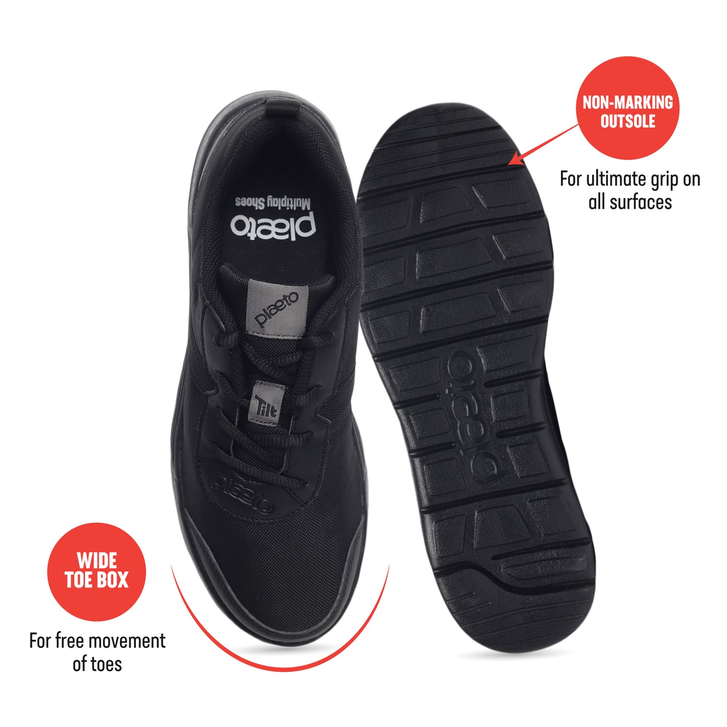 Aspire Multiplay School Shoes (5 - 12 UK) - Black