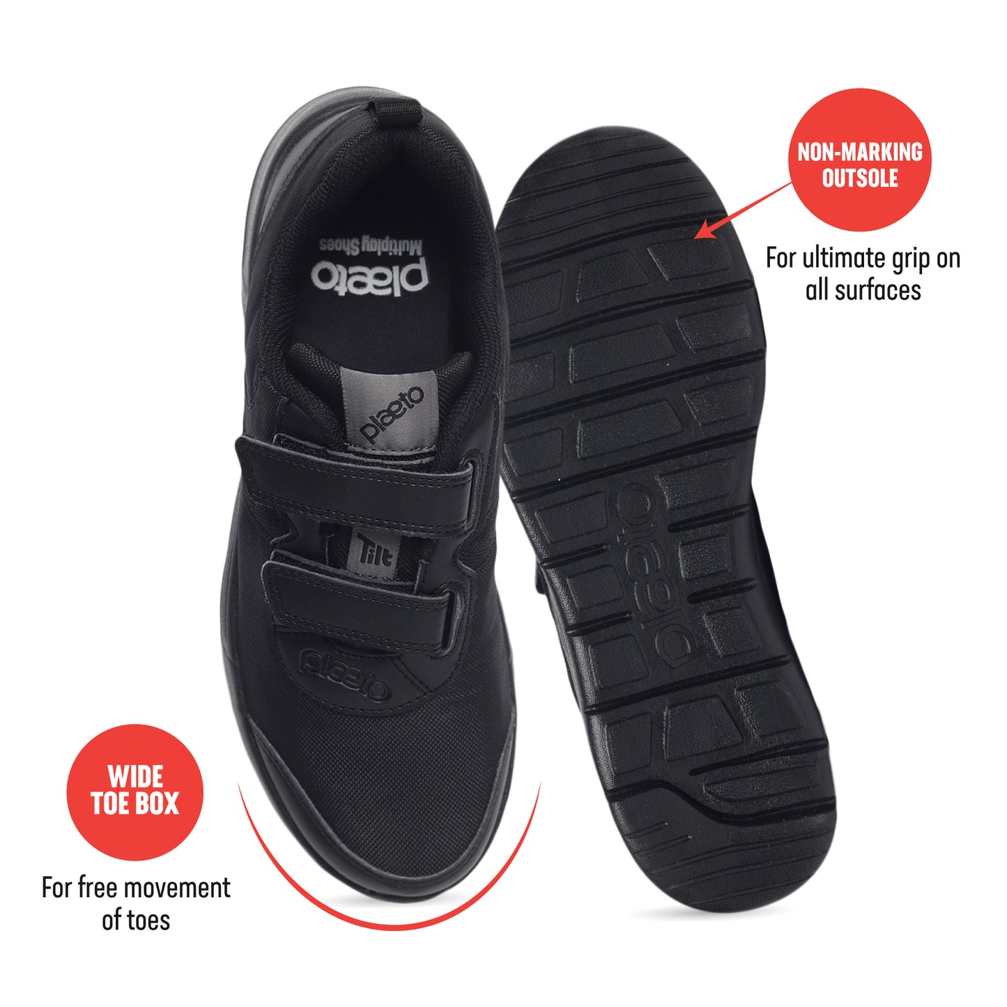 Aspire Multiplay School Shoes (1 - 4 UK) - Black