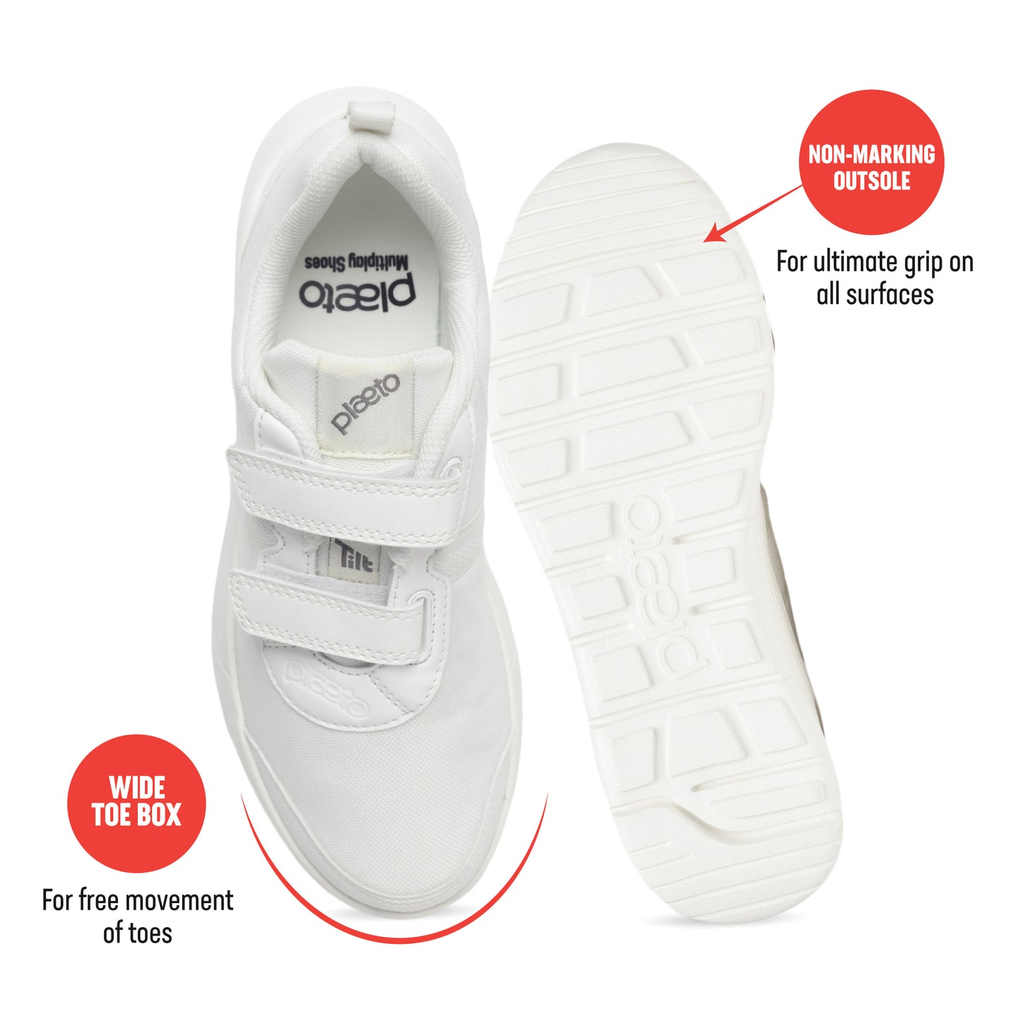 Aspire Multiplay School Shoes (1 - 4 UK) - White