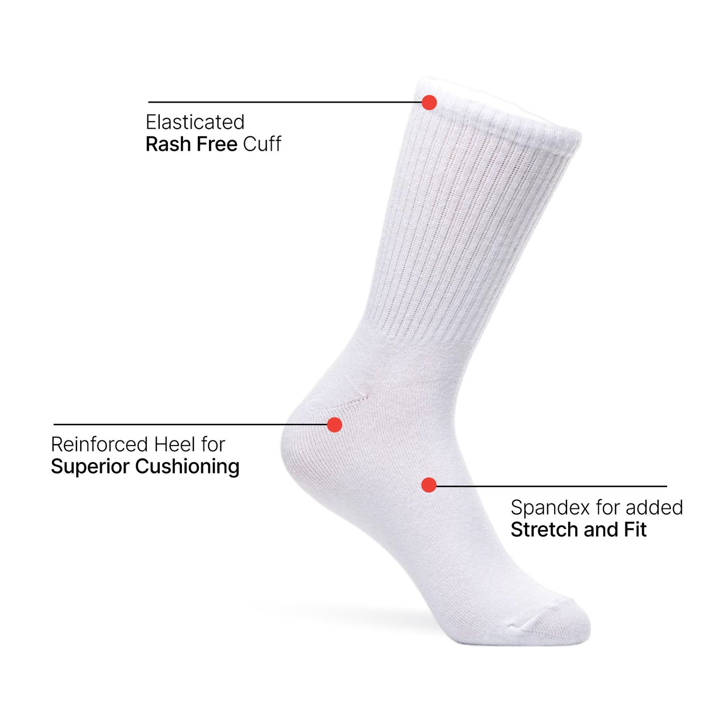 Plaeto School Socks - Half Terry Crew Style (pack of 1)