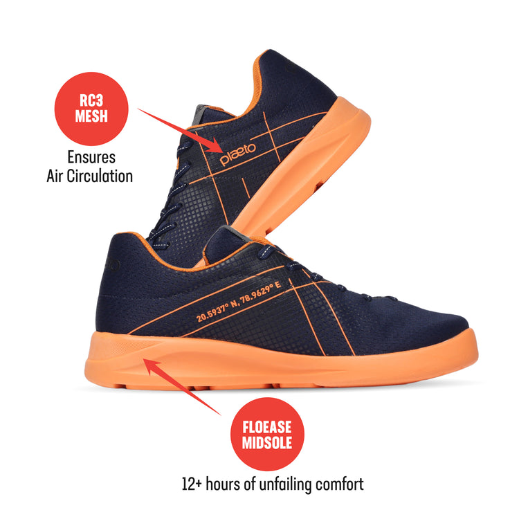 Block 5 Men's Multiplay Sports Shoes - Navy Blue / Orange