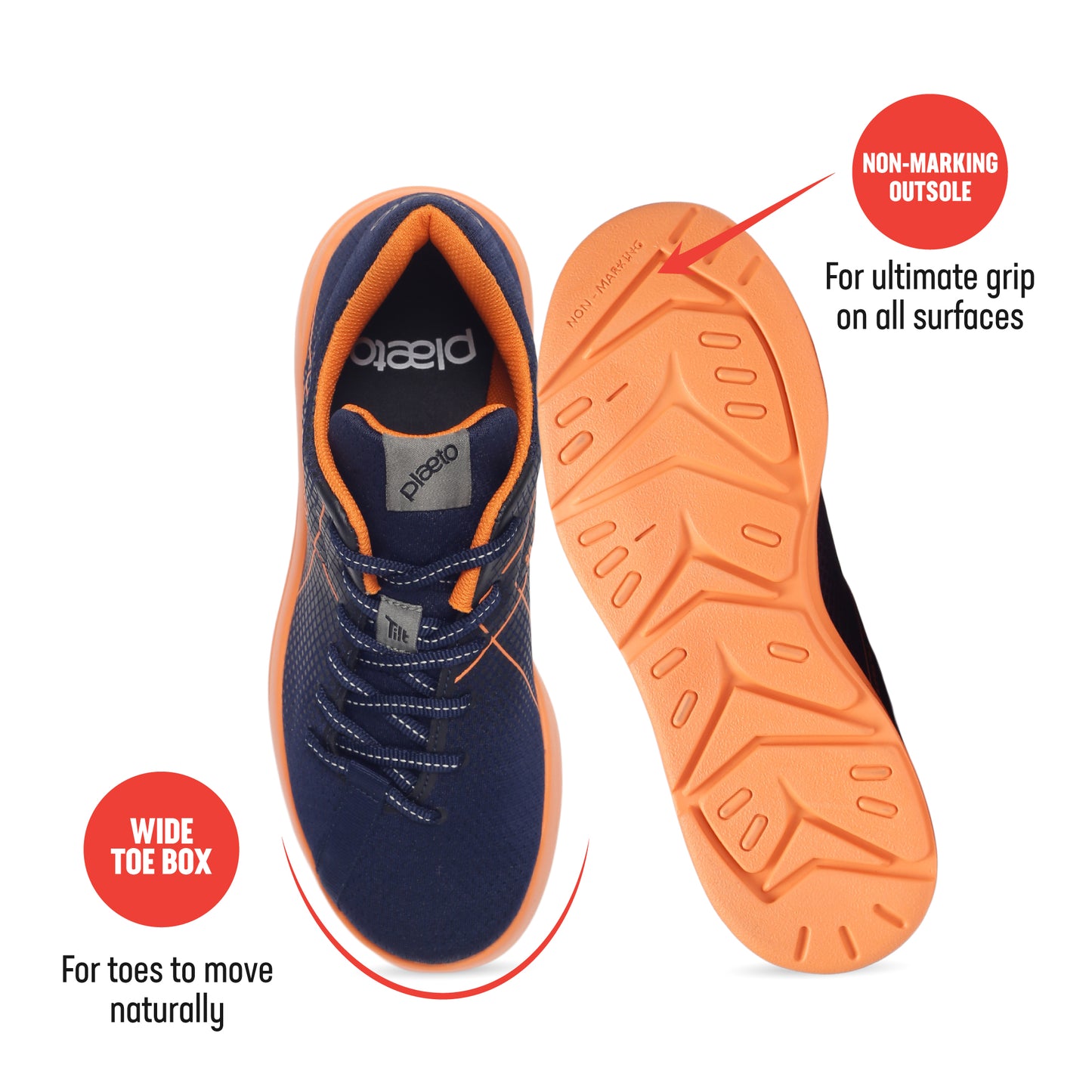 Block 5 Men's Multiplay Sports Shoes - Navy Blue / Orange