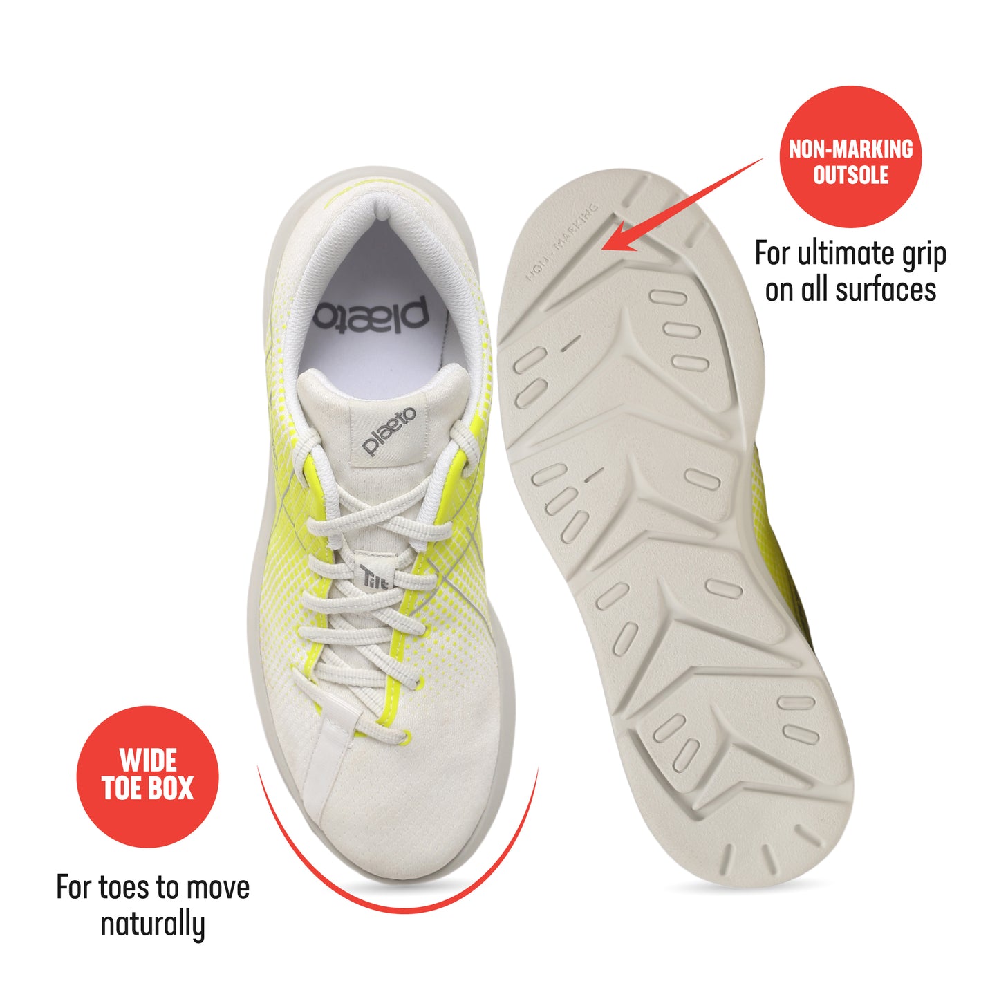 Block 5 Men's Multiplay Sports Shoes - White / Lemon