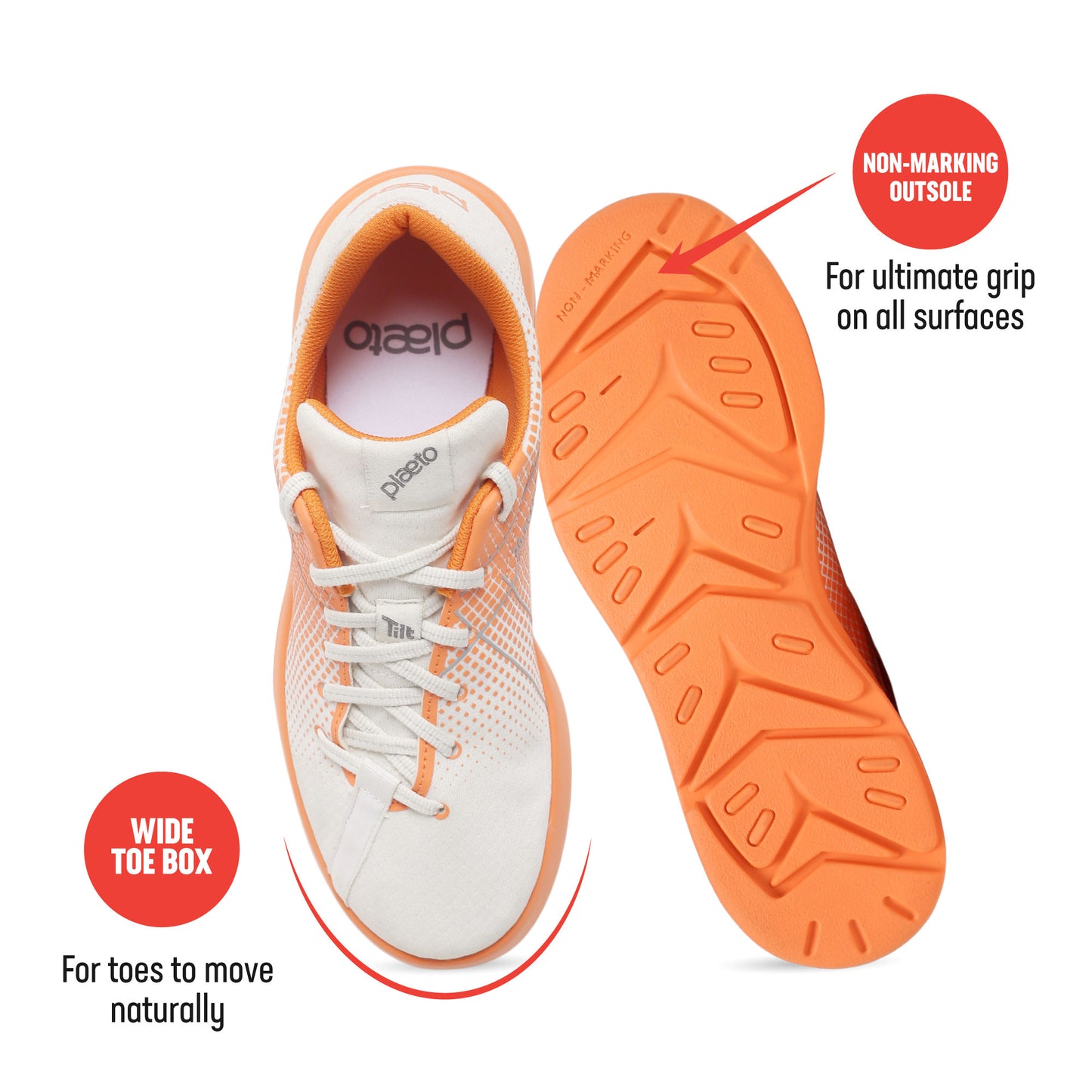 Block 5 Women's Multiplay Sports Shoes - White / Orange