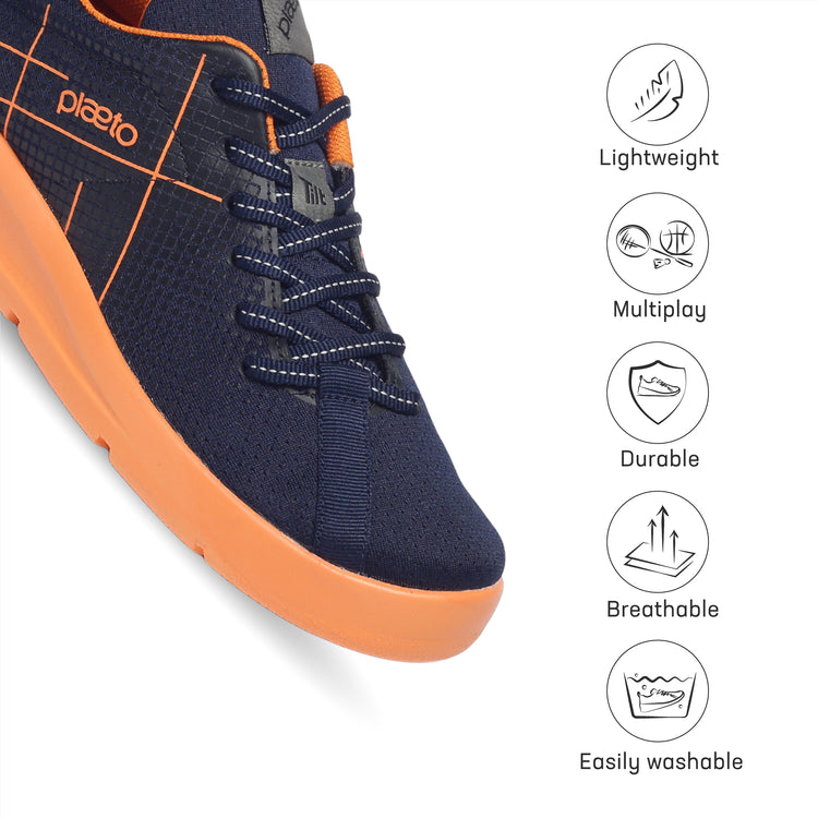 Block 5 Men's Multiplay Sports Shoes - Navy Blue / Orange