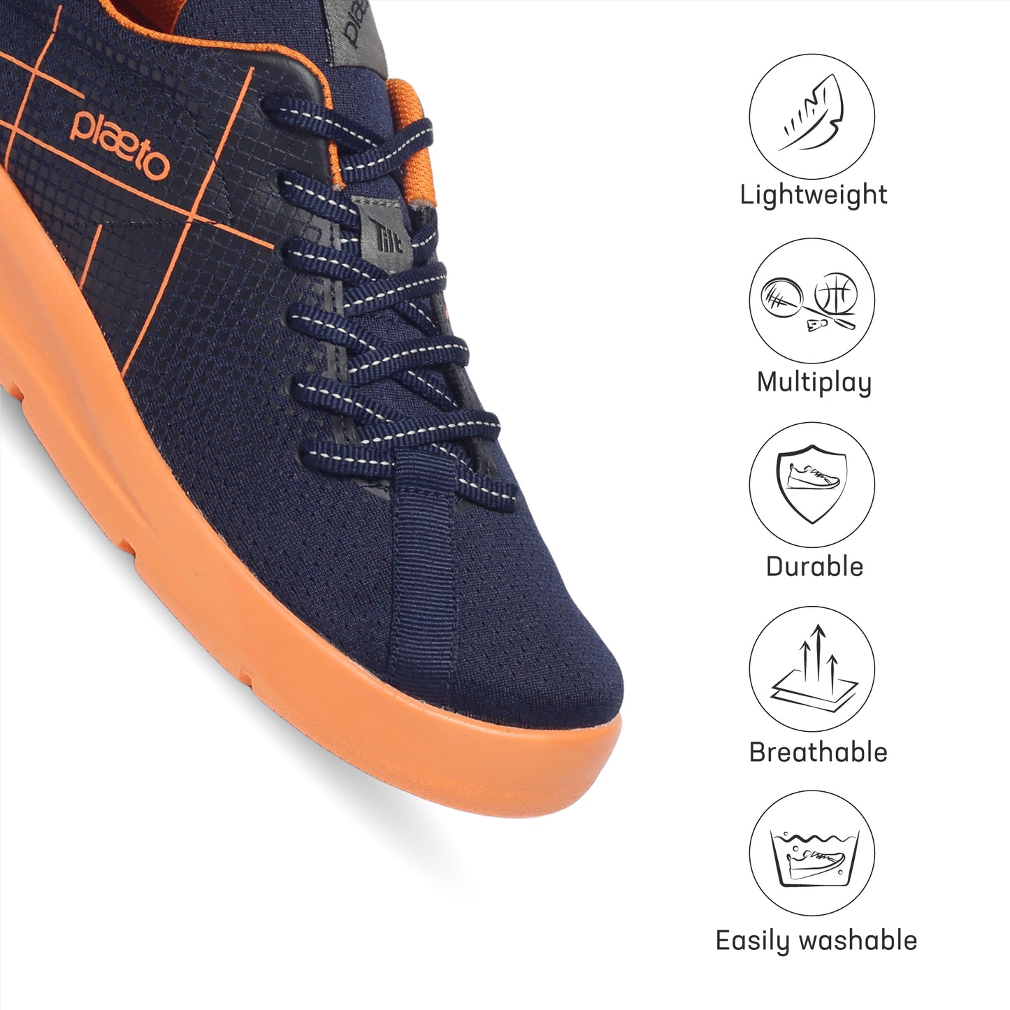 Block 5 Men's Multiplay Sports Shoes - Navy Blue / Orange