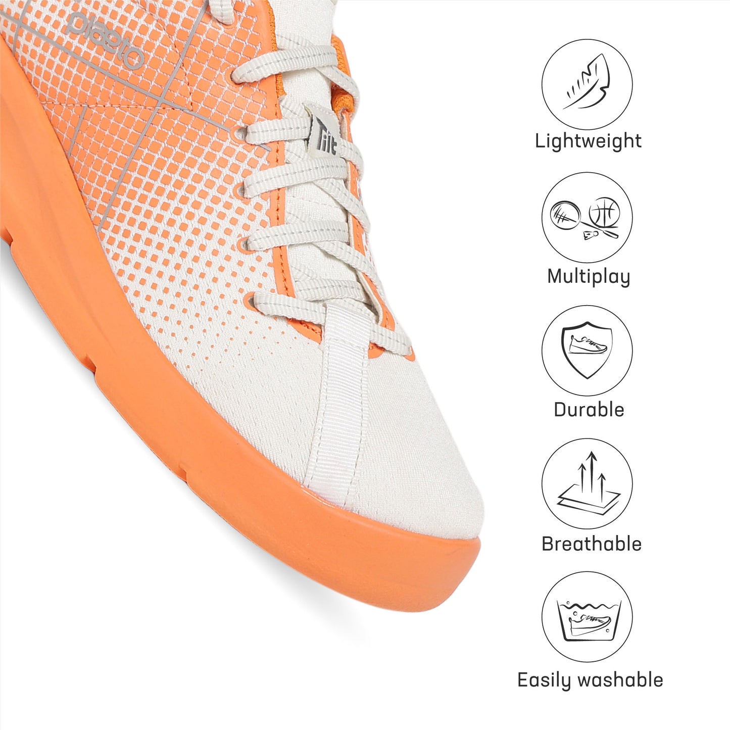 Block 5 Women's Multiplay Sports Shoes - White / Orange