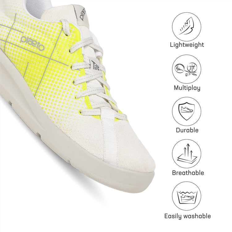 Block 5 Men's Multiplay Sports Shoes - White / Lemon