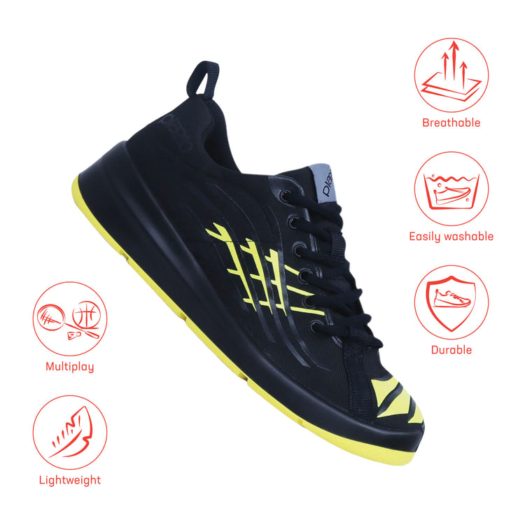 Nova Men's Multiplay Sports Shoes - Black / Yellow