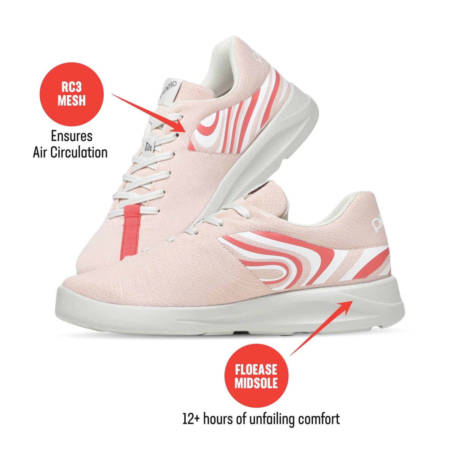 Coast Women's Multiplay Sports Shoes - Pink / White