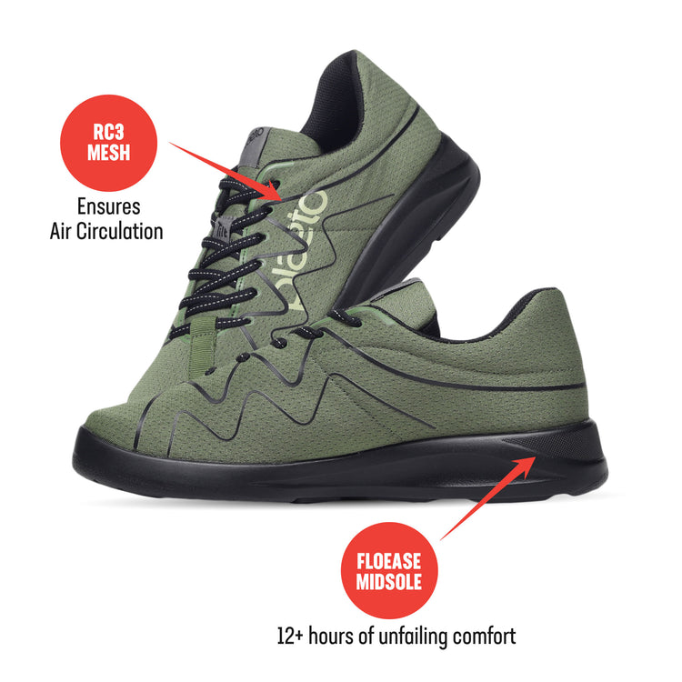 Gully Men's Multiplay Sports Shoes - Olive / Black